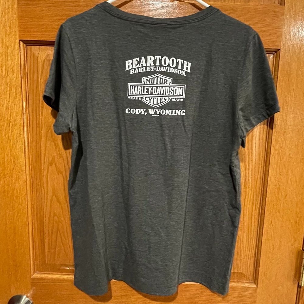HARLEY-DAVIDSON Women's XL Gray Short Sleeve T-Shirt Shirt Top Cody Wyoming NWT - Picture 2 of 6